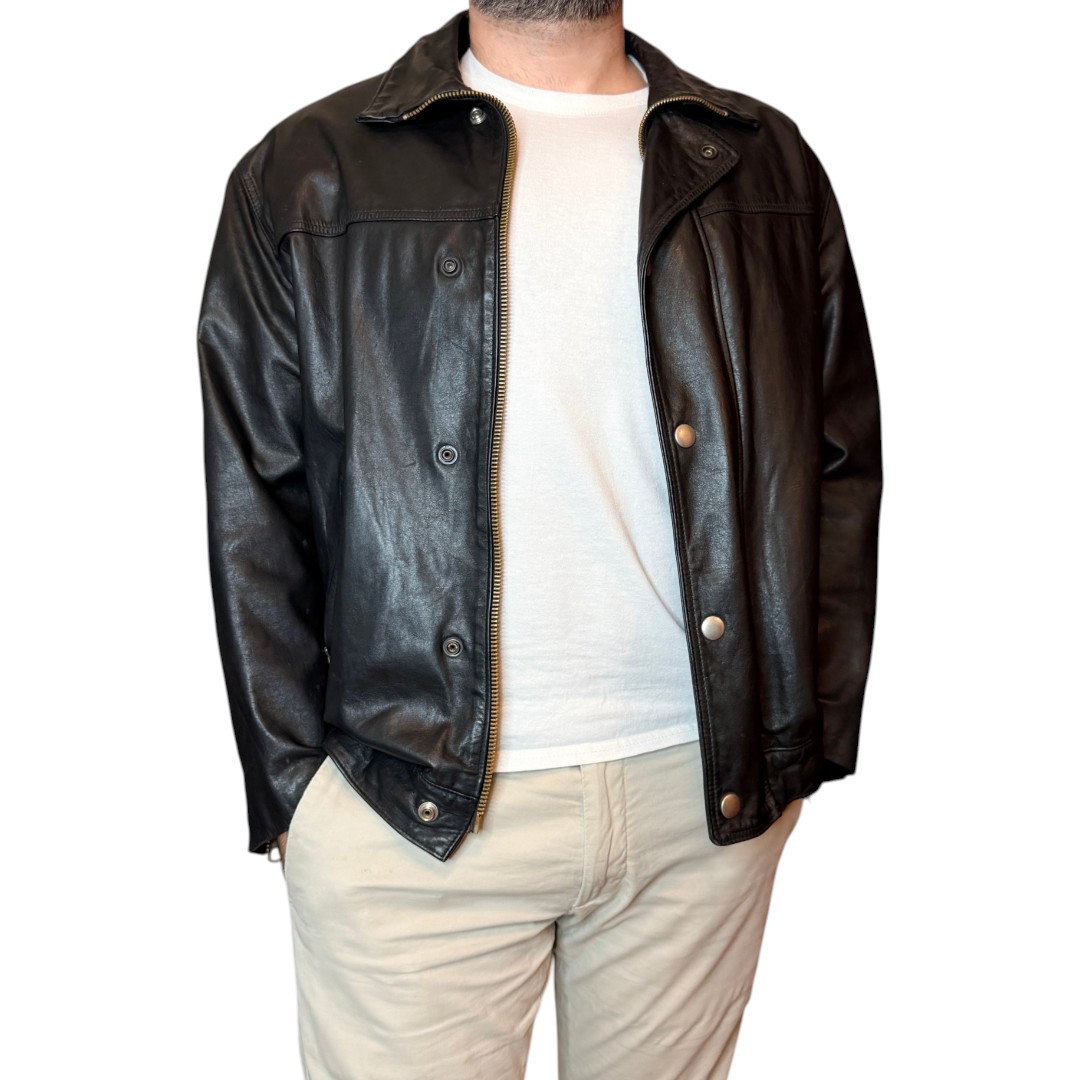 Honda - Giacca in vera pelle nera