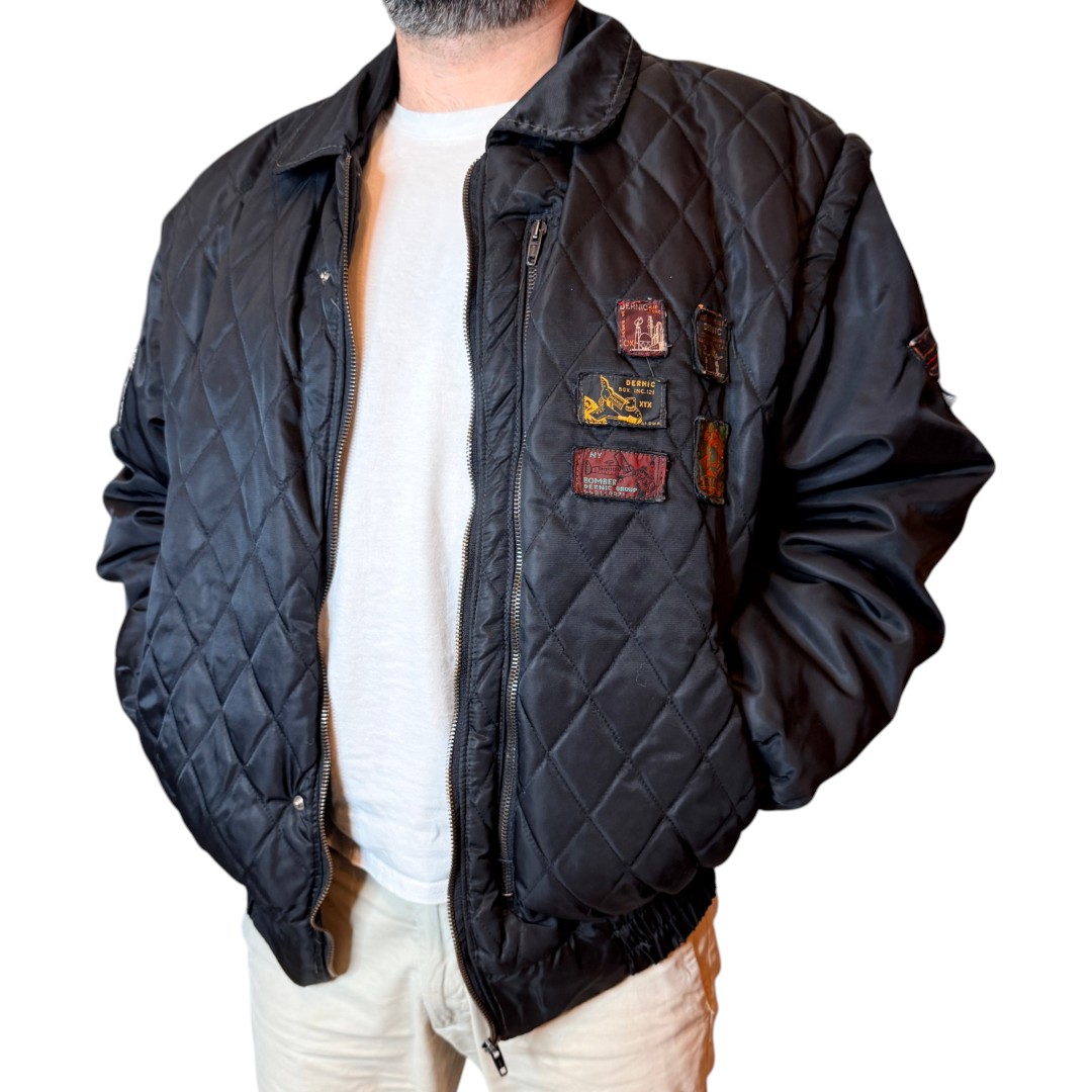 Bomber vintage trapuntato nero