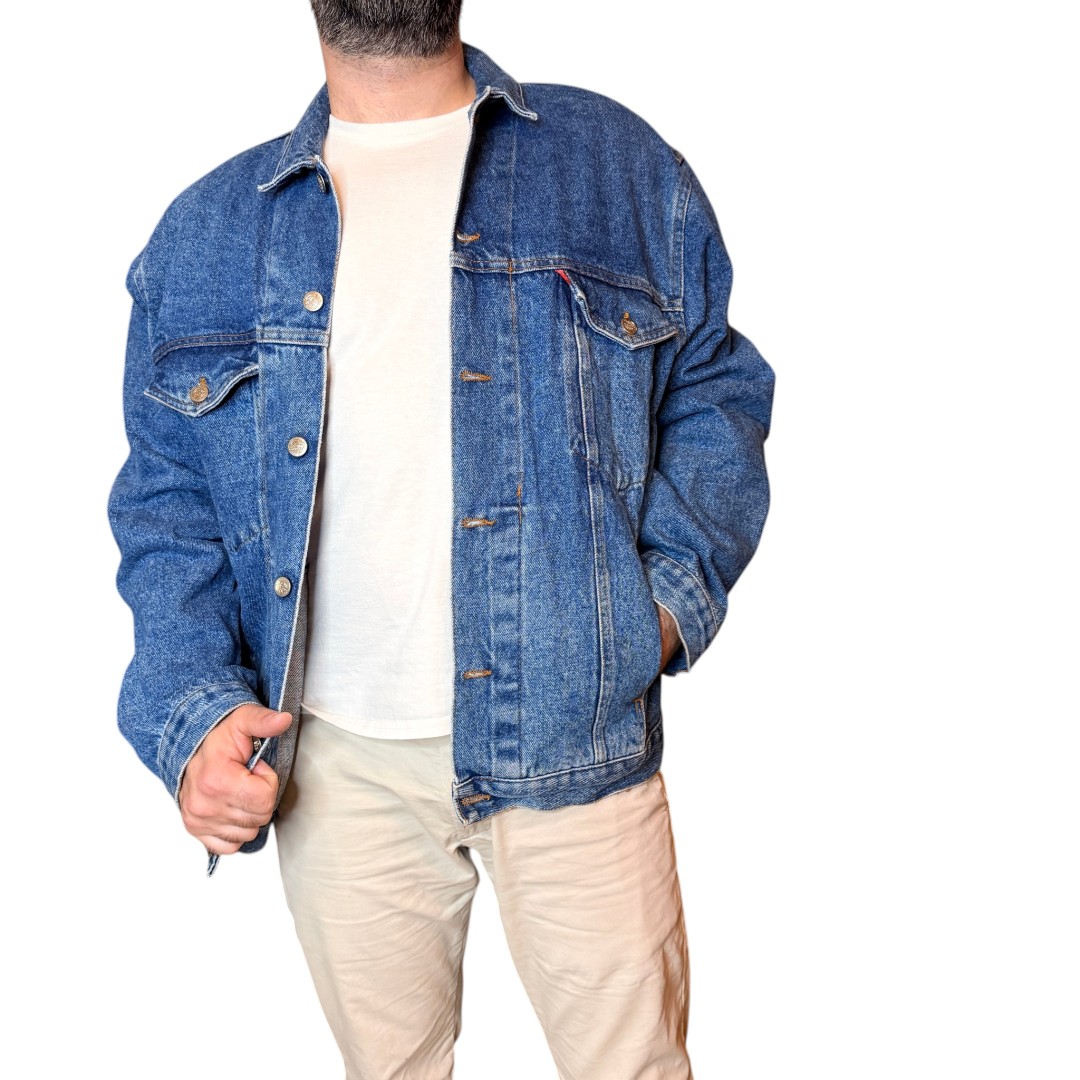 Giacca vintage in denim scuro