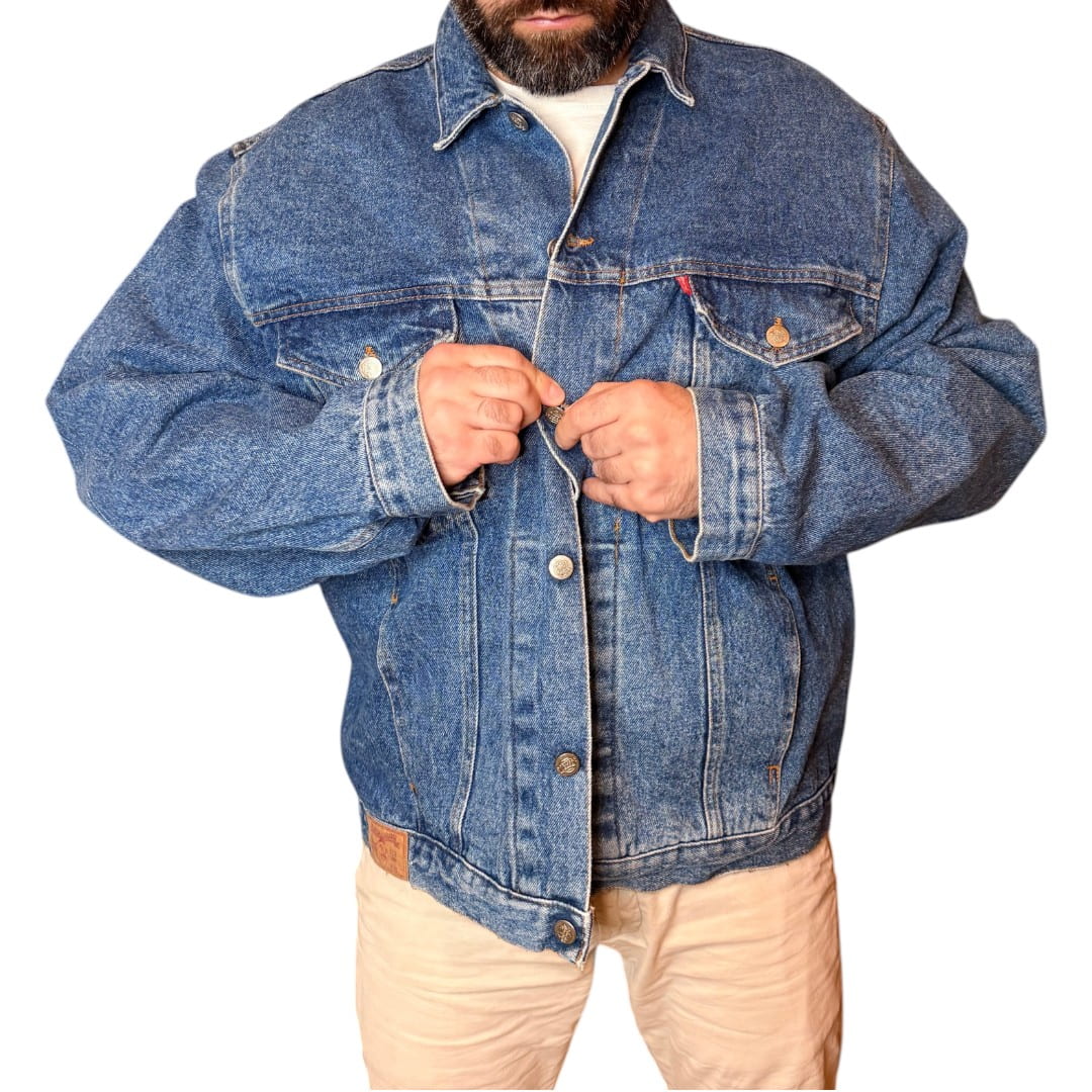 Giacca vintage in denim scuro