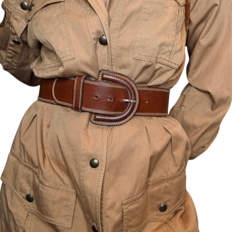 Cintura vintage - vera pelle marrone