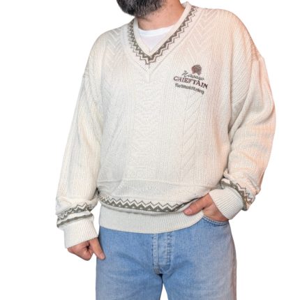 Maglione vintage - misto cotone - bianco