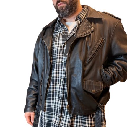 Chiodo in vera pelle nero