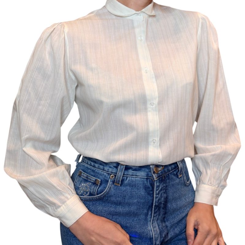 Camicia vintage bianca a righe