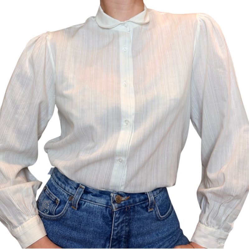Camicia vintage bianca a righe