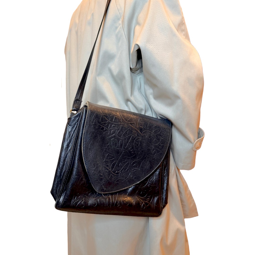 IMG_5143 Borsa vintage - vera pelle blu scuro