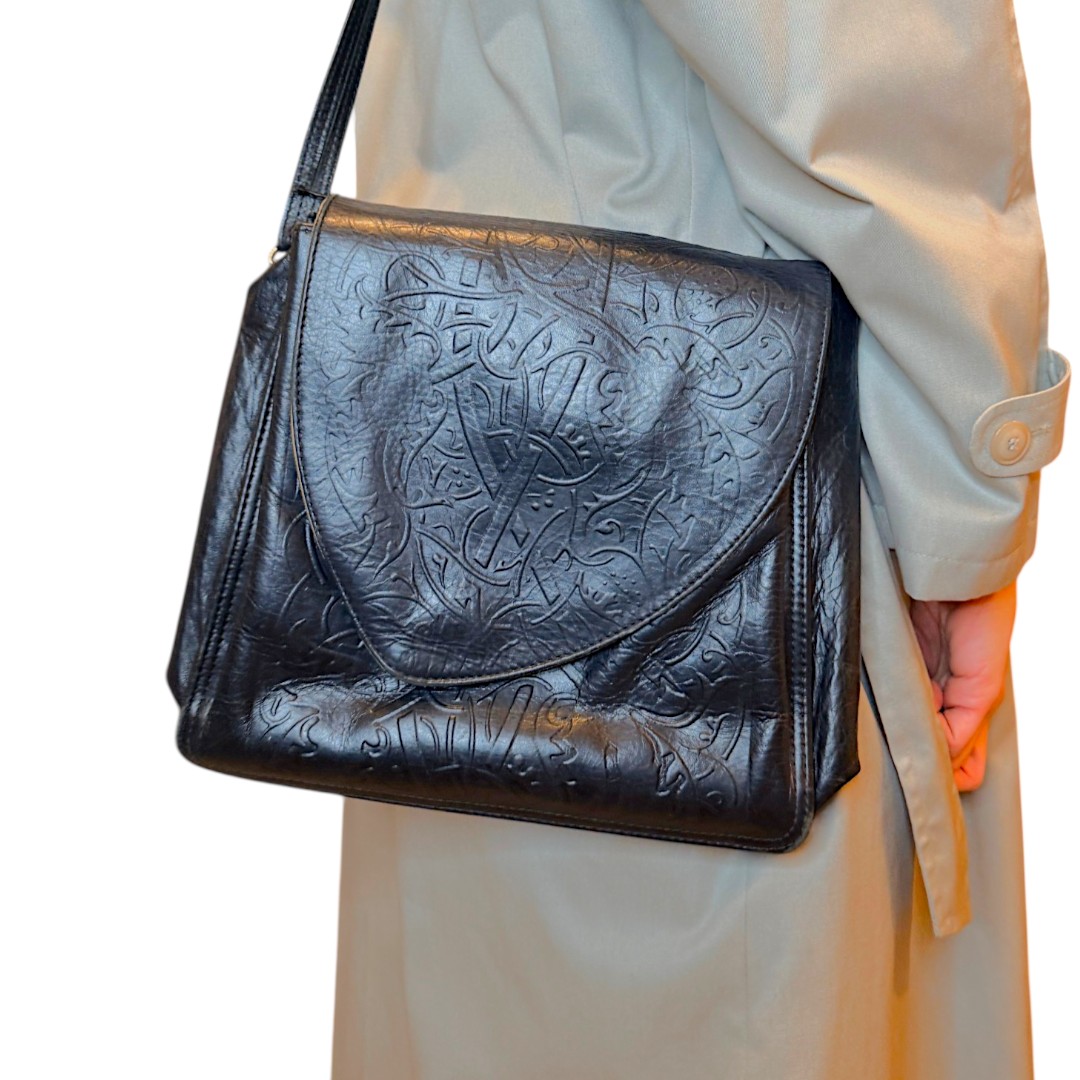 IMG_5145 Borsa vintage - vera pelle blu scuro