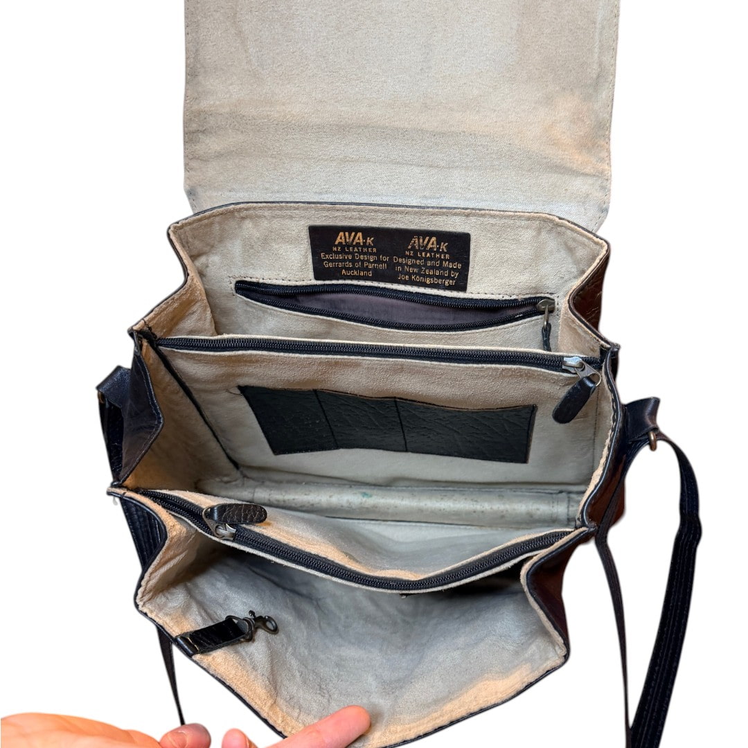 IMG_5166 Borsa vintage - vera pelle blu scuro