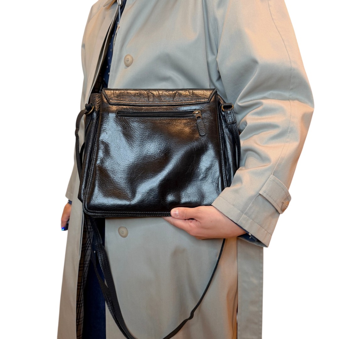 IMG_5169 Borsa vintage - vera pelle blu scuro
