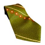 Cravatta vintage - verde con margherite