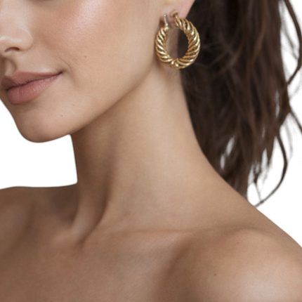 Orecchini vintage - anelle grandi oro