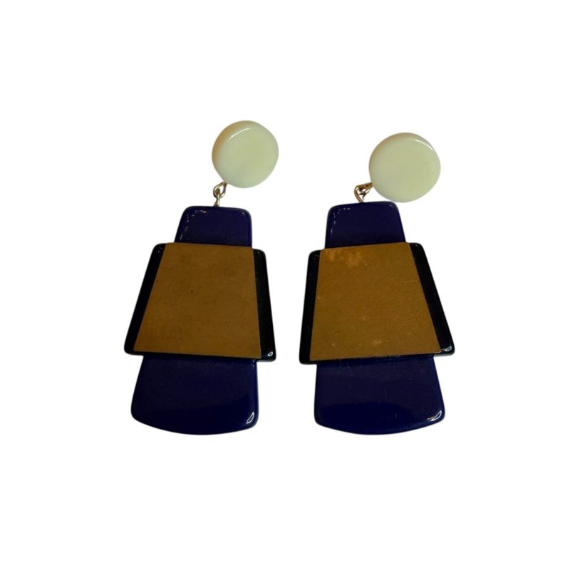 Orecchini vintage - blu e bianchi