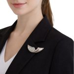 Spilla vintage - baffo argento con brillantini
