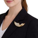 Spilla vintage - baffo oro con brillantini
