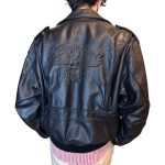 Sckott - bomber in vera pelle nero