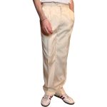 Pantalone sartoriale panna - misto seta