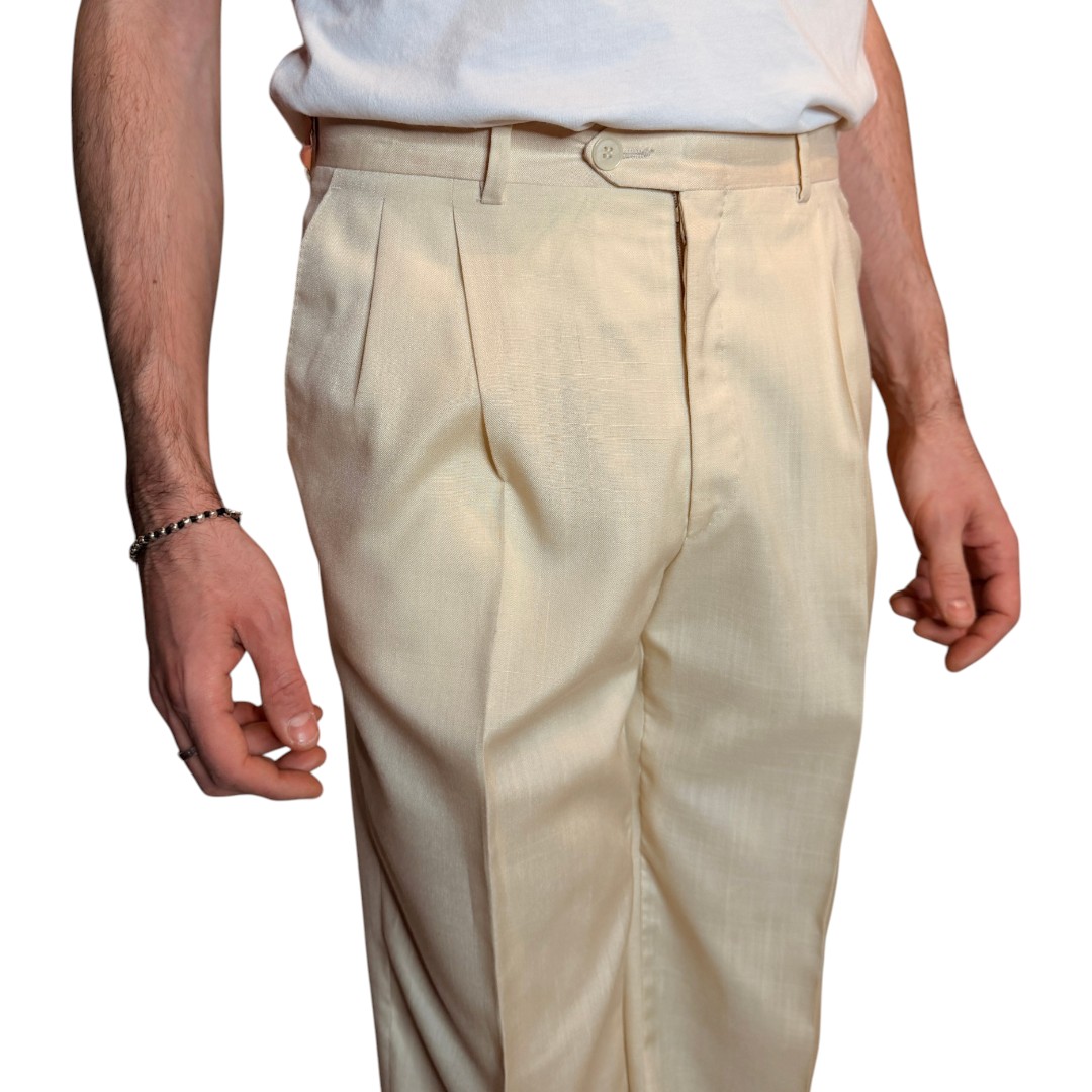 IMG_5296 Pantalone sartoriale panna - misto seta