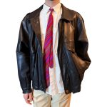 Bomber in vera pelle nero - immagine 2