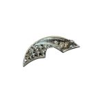 Spilla vintage - baffo argento con brillantini