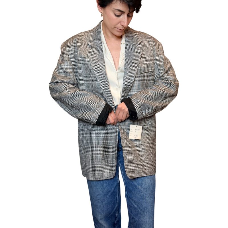 Blazer vintage - pied de poule bianco e nero