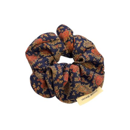 Vintage Groove Handmade - Scrunchie blu e rosso - 100% seta