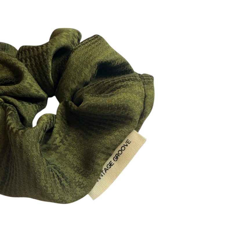 Vintage Groove Handmade - Scrunchie verde militare - 100% seta