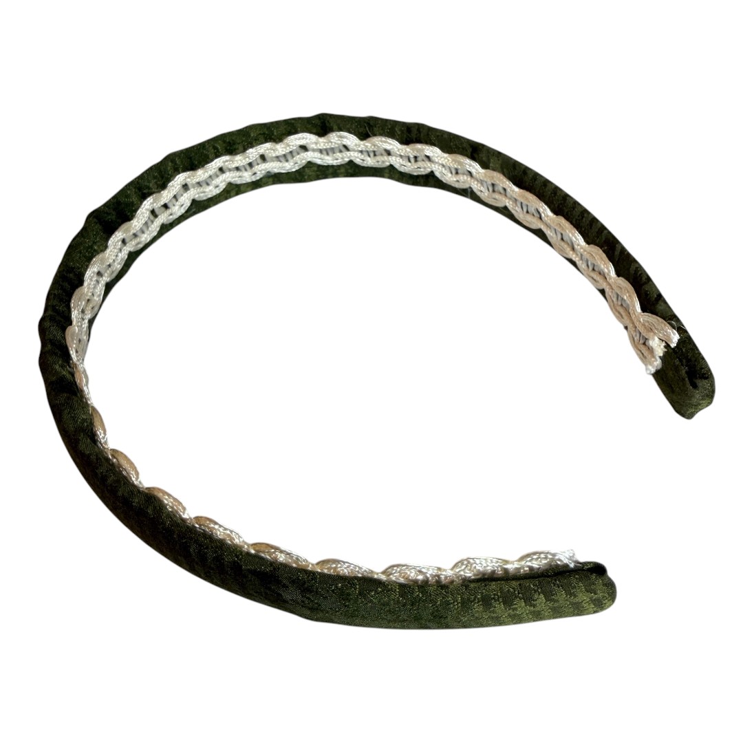IMG_6747 Vintage Groove Handmade - Cerchietto verde militare - 100% seta