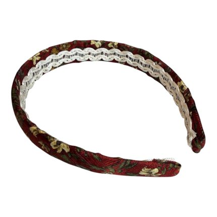 Vintage Groove Handmade - Cerchietto a fiori rosso - 100% seta