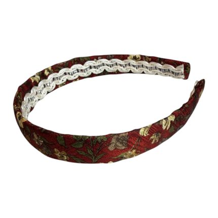Vintage Groove Handmade - Cerchietto a fiori rosso - 100% seta
