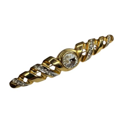Spilla vintage - intrecciata oro con brillanti