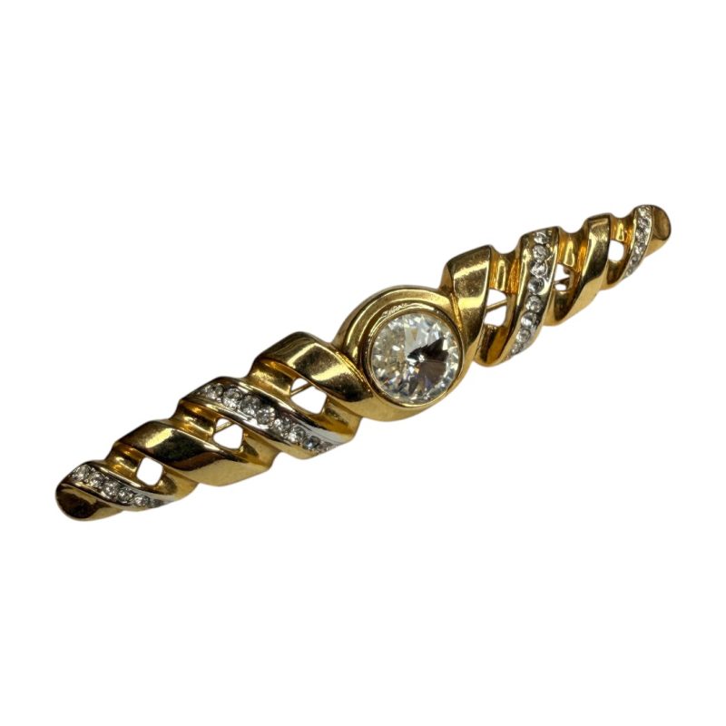 Spilla vintage - intrecciata oro con brillanti
