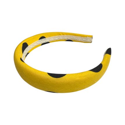 Cerchietto vintage - giallo a pois neri