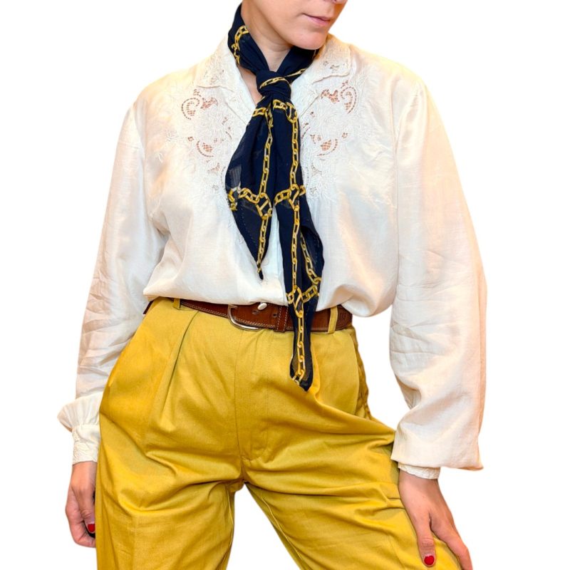 Vintage Groove Handmade - Foulard blu con catene