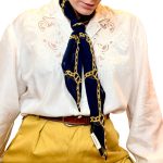 Vintage Groove Handmade - Foulard blu con catene