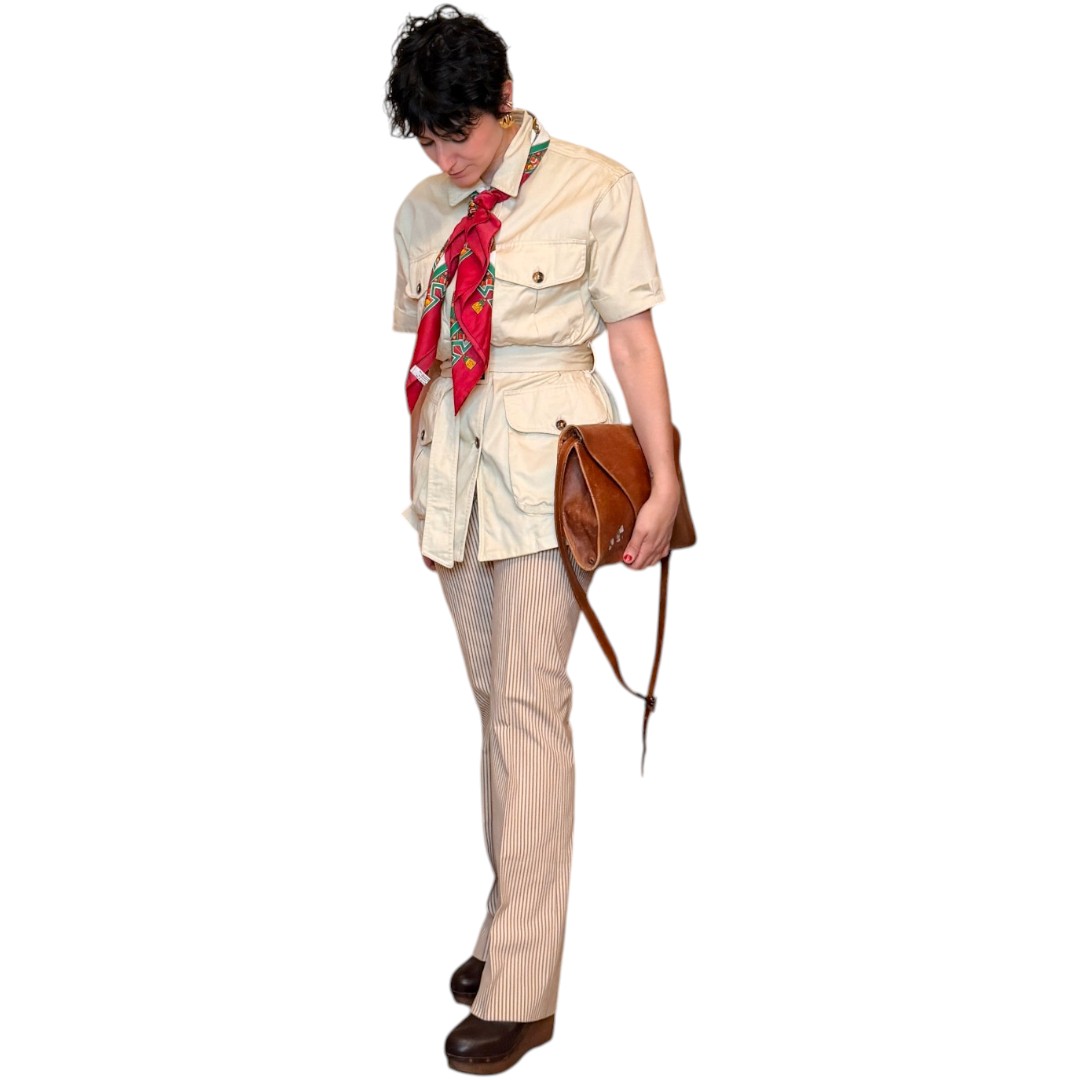 IMG_7785 Giacca vintage con cintura - beige