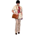 Borsa vintage - vera pelle marrone con ricamo