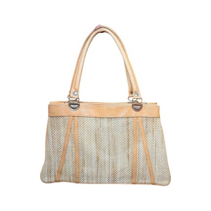 Borsa vintage - vera pelle e paglia