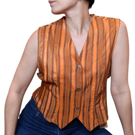 Gilet a righe arancio