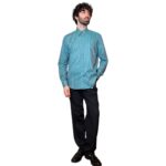 Camicia vintage a righe - azzurra