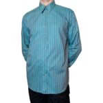 Camicia vintage a righe - azzurra