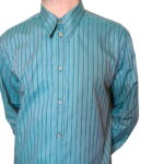 Camicia vintage a righe - azzurra