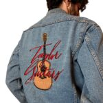 Giacca vintage in denim - con ricamo