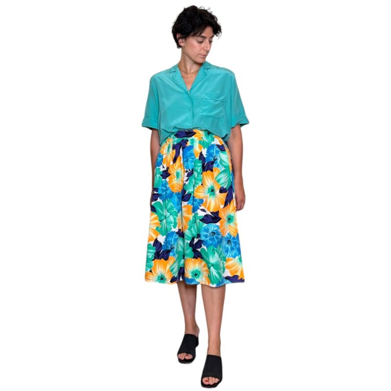 Camicia vintage azzurra - 100% seta