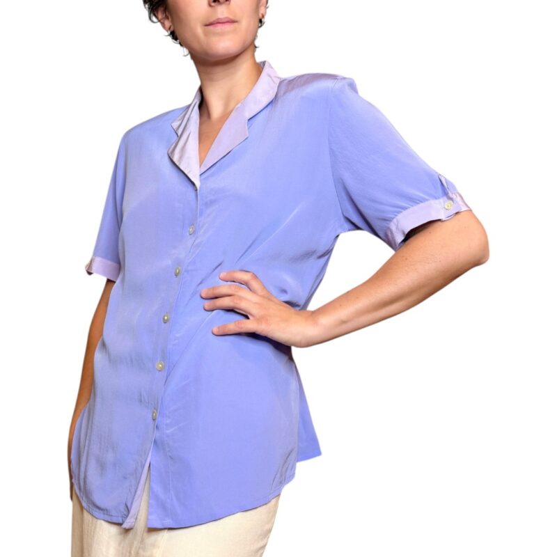 Camicia vintage lilla - 100% seta