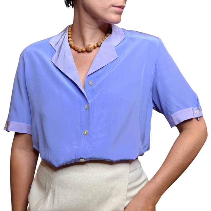 Camicia vintage lilla - 100% seta