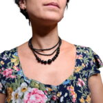 Collana vintage nera sottile