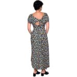 Abito vintage nero a fiorellini - 100% viscosa