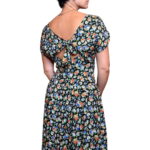 Abito vintage nero a fiorellini - 100% viscosa