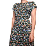 Abito vintage nero a fiorellini - 100% viscosa