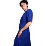 Abito vintage blu - con bottoni bianchi